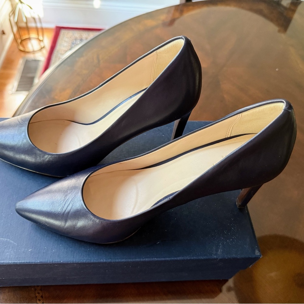 Cole Haan Navy Leather Heels